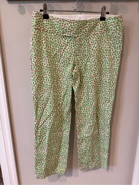 Lilly Pulitzer Green & Pink Printed Cropped Pants